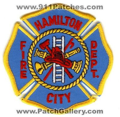 Hamilton CIty Fire Department (California)
Thanks to PaulsFirePatches.com for this scan.
Keywords: dept.