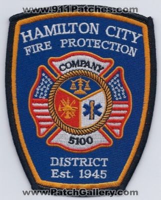 Hamilton City Fire Protection District Company 5100 (California)
Thanks to PaulsFirePatches.com for this scan.
Keywords: department dept.