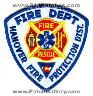 Hanover Fire Protection District Department Patch (Colorado)
[b]Scan From: Our Collection[/b]
Keywords: dept.