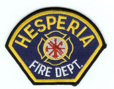Hesperia Fire Dept
Thanks to PaulsFirePatches.com for this scan.
Keywords: california department