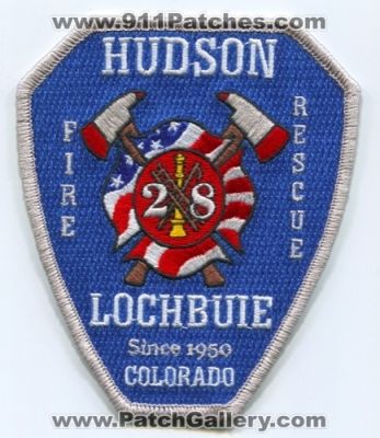 Hudson Fire Protection District Lochbuie Patch (Colorado) (Confirmed)
[b]Scan From: Our Collection[/b]
Keywords: prot. dist. rescue department dept. 28