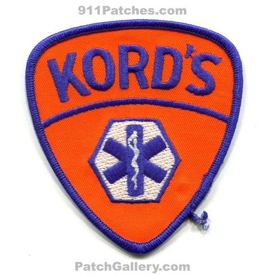 Kord's Ambulance EMS Patch (Arizona)
Scan By: PatchGallery.com
Keywords: kords emt paramedic