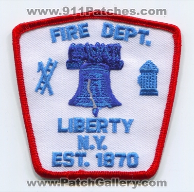Liberty Fire Department Patch (New York)
Scan By: PatchGallery.com
Keywords: dept. n.y. est. 1870