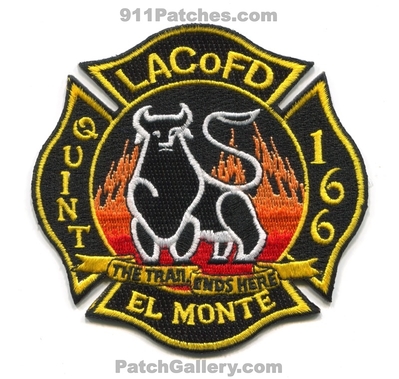 Los Angeles County Fire Department Station 166 Patch (California)
Scan By: PatchGallery.com
Keywords: co. of dept. lacofd l.a.co.f.d. company quint el monte the trail ends here