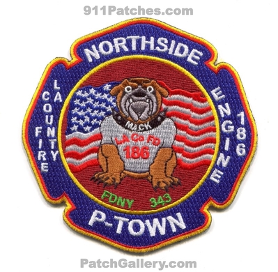 Los Angeles County Fire Department Station 186 Patch (California)
Scan By: PatchGallery.com
Keywords: co. of dept. lacofd l.a.co.f.d. company engine p-town northside mack