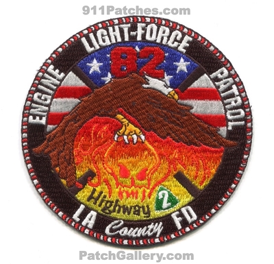 Los Angeles County Fire Department Station 82 Patch (California)
Scan By: PatchGallery.com
Keywords: co. of dept. lacofd l.a.co.f.d. company engine light-force patrol highway 2