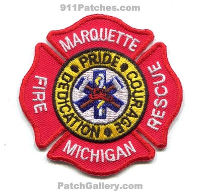 Marquette Fire Rescue Department Patch (Michigan)
Scan By: PatchGallery.com
Keywords: dept. pride dedication courage