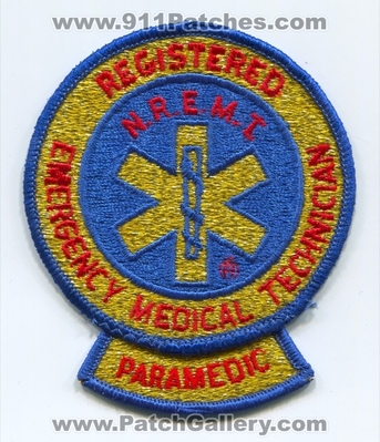 Nationally Registered Emergency Medical Technician NREMT Paramedic EMS Patch (No State Affiliation)
Scan By: PatchGallery.com
Keywords: nremtp n.r.e.m.t.p. ambulance