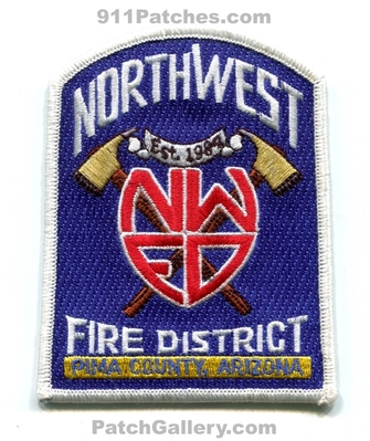 Northwest Fire District Pima County Patch (Arizona)
Scan By: PatchGallery.com
Keywords: dist. co. department dept. est. 1984