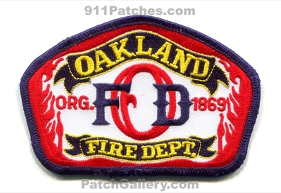 Oakland Fire Department Patch (California)
Scan By: PatchGallery.com
Keywords: dept. org. 1869