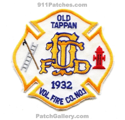 Old Tappan Volunteer Fire Company Number 1 Patch (New Jersey)
Scan By: PatchGallery.com
Keywords: vol. co. no. #1 department dept. 1932