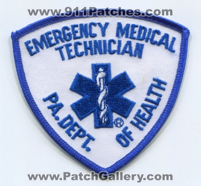 Pennsylvania State Emergency Medical Technician EMT Patch (Pennsylvania)
Scan By: PatchGallery.com
Keywords: ems certified pa. department dept. of health