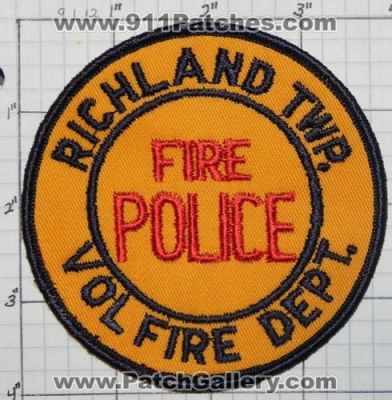 Richland Township Volunteer Fire Police Department (Pennsylvania)
Thanks to swmpside for this picture.
Keywords: twp. vol. dept.