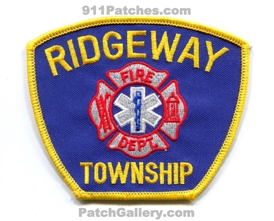 Ridgeway Township Fire Department Patch (Michigan)
Scan By: PatchGallery.com
Keywords: twp. dept.