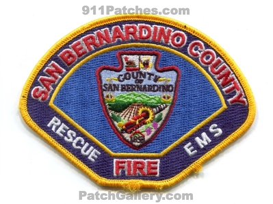 San Bernardino County Fire Department Patch (California)
Scan By: PatchGallery.com
Keywords: co. dept. rescue ems