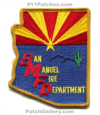San Manuel Fire Department Patch (Arizona) (State Shape)
Scan By: PatchGallery.com
Keywords: dept.