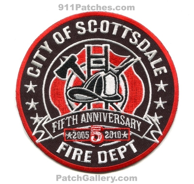 Scottsdale Fire Department 5th Anniversary Patch (Arizona)
Scan By: PatchGallery.com
Keywords: dept. fifth 2005 2010 years