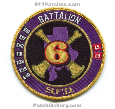 Seattle Fire Department Battalion 6 Patch (Washington)
[b]Scan From: Our Collection[/b]
Keywords: dept. sfd chief engine ladder e16 e17 e22 e31 e38 e39 e40 l5 l9
