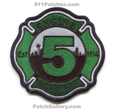 Seattle Fire Department Engine 5 Patch (Washington)
[b]Scan From: Our Collection[/b]
Keywords: dept. company co. station waterfront est. 1914