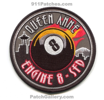 Seattle Fire Department Engine 8 Patch (Washington)
[b]Scan From: Our Collection[/b]
Keywords: dept. company co. station queen anne sfd