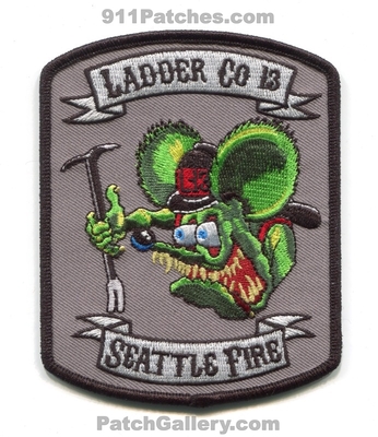 Seattle Fire Department Ladder 13 Patch (Washington)
[b]Scan From: Our Collection[/b]
Keywords: dept. sfd company co. station