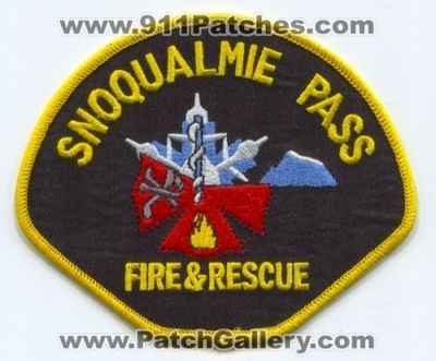 Snoqualmie Pass Fire and Rescue Department Patch (Washington)
Scan By: PatchGallery.com
Keywords: & dept.