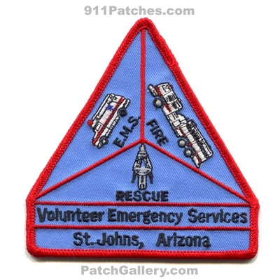 Saint Johns Volunteer Emergency Services Fire Rescue EMS Patch (Arizona)
Scan By: PatchGallery.com
Keywords: st. vol. es department dept.