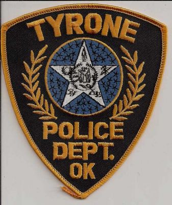 Tyrone Police Dept
Thanks to EmblemAndPatchSales.com for this scan.
Keywords: oklahoma department