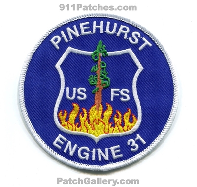 Sequoia National Forest Pinehurst Fire Engine 31 USFS Patch (California)
Scan By: PatchGallery.com
Keywords: united states service u.s.f.s. wildfire wildland nf n.f.
