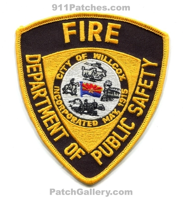 Willcox Department of Public Safety DPS Fire Patch (Arizona)
Scan By: PatchGallery.com
Keywords: dept. city of incorporated may 1915