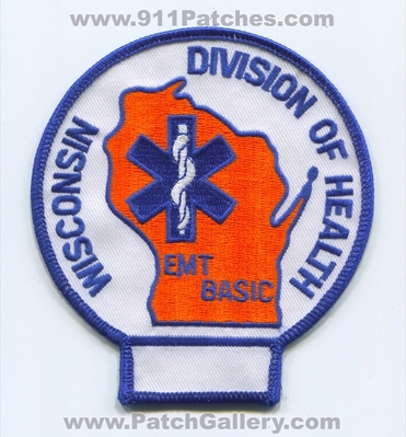 Wisconsin State Division of Health EMT Basic Patch (Wisconsin)
Scan By: PatchGallery.com
Keywords: certified licensed registered ems ambulance div. emergency medical technician