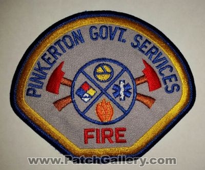 Pinkerton Government Services Fire Department Patch (California)
Thanks to TEgan for this picture.
Keywords: govt. dept.