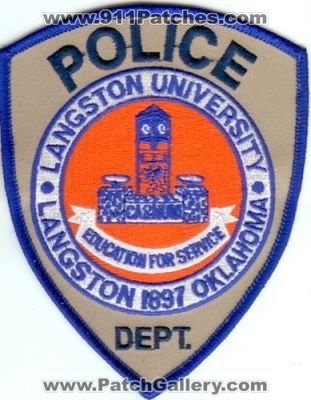 Langston University Police Department (Oklahoma)
Thanks to Police-Patches-Collector.com for this scan.
Keywords: dept