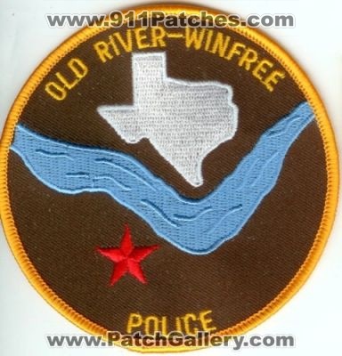 Old River Winfree Police (Texas)
Thanks to Police-Patches-Collector.com for this scan.
