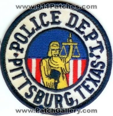 Pittsburg Police Department (Texas)
Thanks to Police-Patches-Collector.com for this scan.
Keywords: dept
