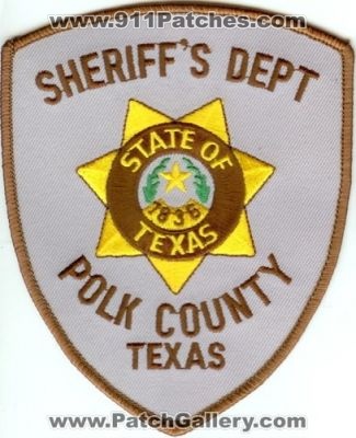 Polk County Sheriff's Department (Texas)
Thanks to Police-Patches-Collector.com for this scan.
Keywords: sheriffs dept