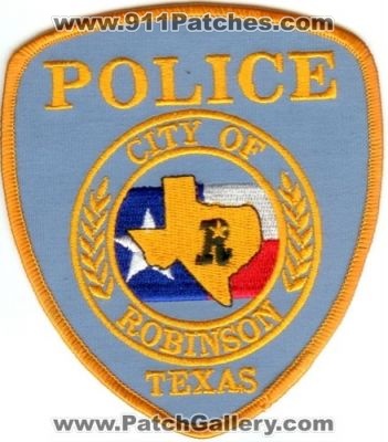 Robinson Police (Texas)
Thanks to Police-Patches-Collector.com for this scan.
Keywords: city of