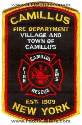 Camillus Fire Department Patch (New York)
Scan By: PatchGallery.com
Keywords: village and town of rescue ems dept. est. 1909