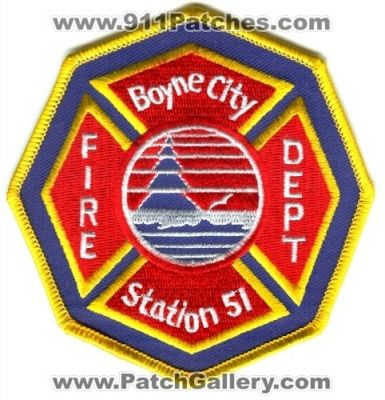 Boyne City Fire Department Station 51 Patch (Michigan)
Scan By: PatchGallery.com
Keywords: dept.