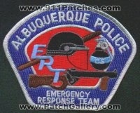 Albuquerque Police Emergency Response Team
Thanks to EmblemAndPatchSales.com for this scan.
Keywords: new mexico ert