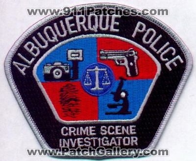 Albuquerque Police Crime Scene Investigator
Thanks to EmblemAndPatchSales.com for this scan.
Keywords: new mexico