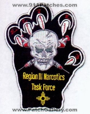New Mexico Region III Narcotics Task Force
Thanks to EmblemAndPatchSales.com for this scan.
Keywords: 3