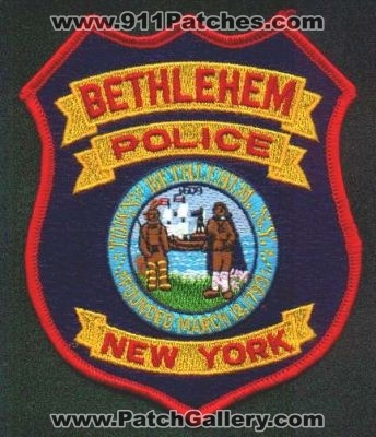 Bethlehem Police
Thanks to EmblemAndPatchSales.com for this scan.
Keywords: new york