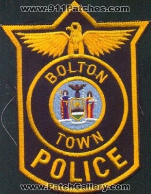 Bolton Town Police
Thanks to EmblemAndPatchSales.com for this scan.
Keywords: new york