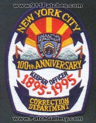 New York Correction Department 100th Anniversary
Thanks to EmblemAndPatchSales.com for this scan.
Keywords: doc city of