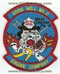 Good Will Engine Company No 2
Thanks to PaulsFirePatches.com for this scan.
Keywords: pennsylvania number 52 west chester