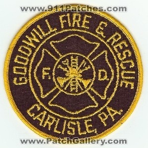 Goodwill Fire & Rescue
Thanks to PaulsFirePatches.com for this scan.
Keywords: pennsylvania carlisle