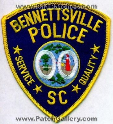Bennettsville Police
Thanks to EmblemAndPatchSales.com for this scan.
Keywords: south carolina