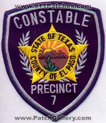 El Paso County Constable Precinct 7
Thanks to EmblemAndPatchSales.com for this scan.
Keywords: texas