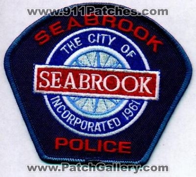 Seabrook Police
Thanks to EmblemAndPatchSales.com for this scan.
Keywords: texas city of